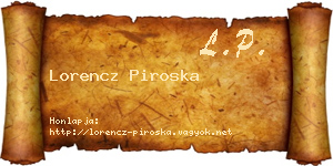 Lorencz Piroska névjegykártya