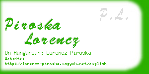 piroska lorencz business card